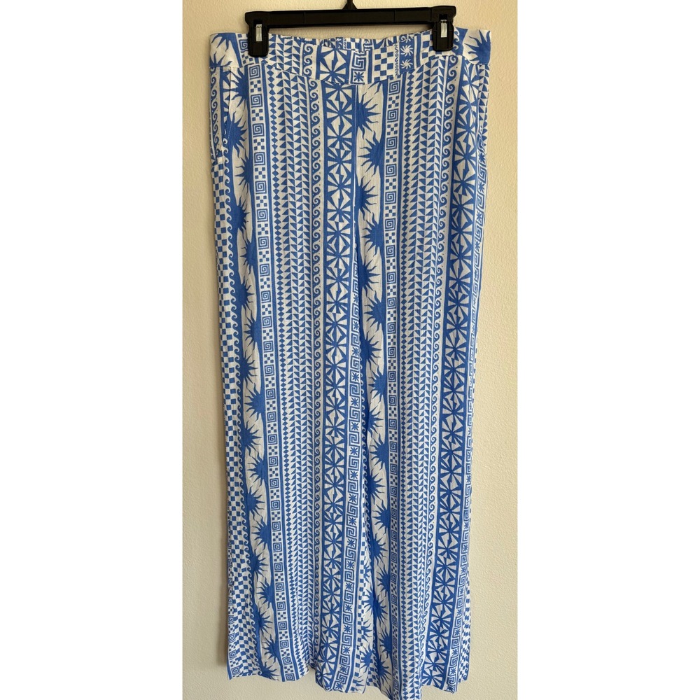 Rip Curl Juniors' San Carlos Beach Pants Swim Cover-Up Blue Size XL Wide Leg Y2K